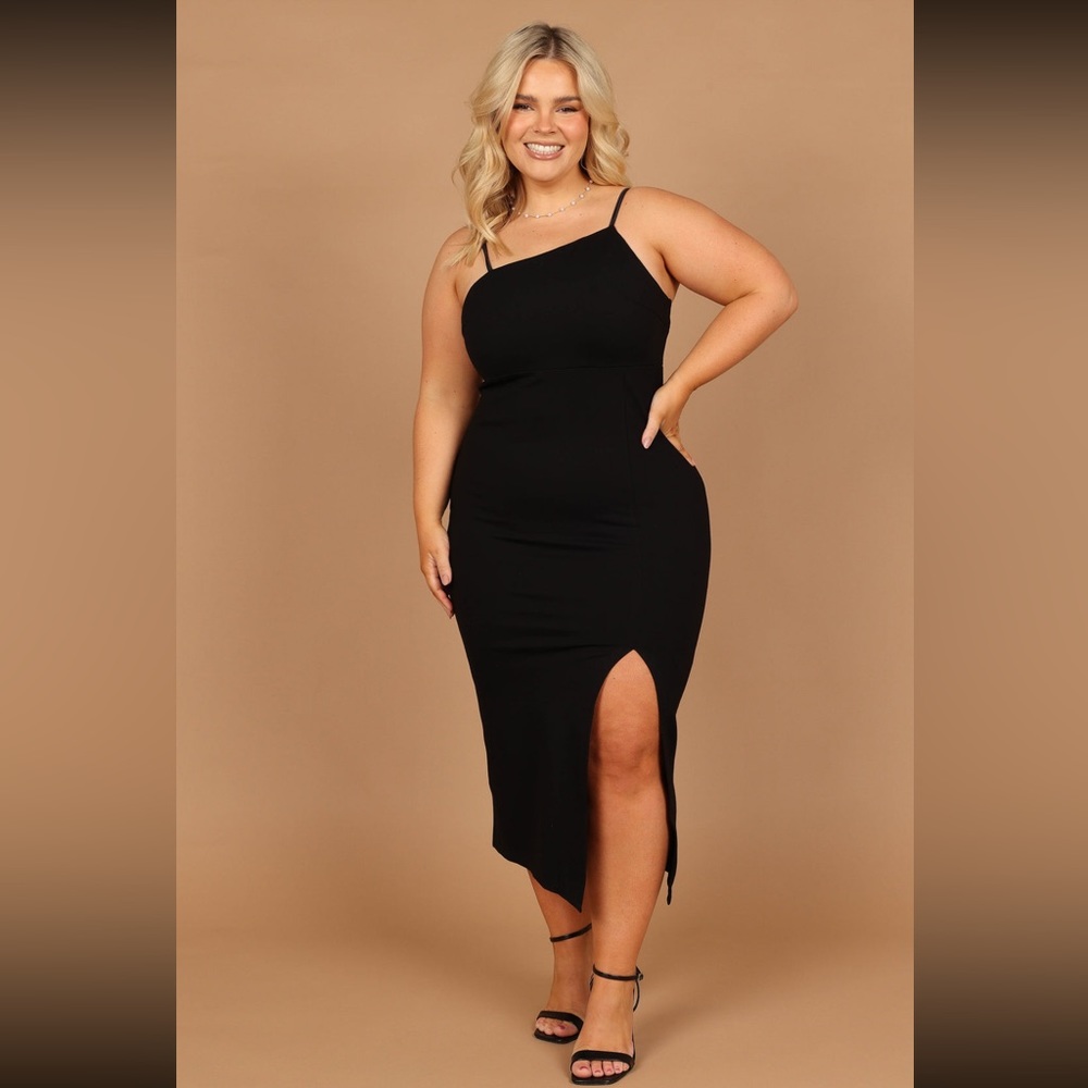 NWT Asymmetrical Neckline Midi Dress